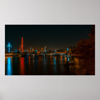 POSTER LONDRES À L'AFFICHAGE DE NUIT
