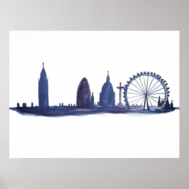 Poster Londres Angleterre Destination Skyline Skyline Vin (Devant)