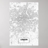 Londres, Angleterre (noir sur blanc)