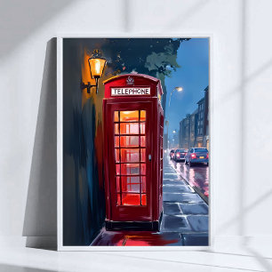 Poster Londres Angleterre Red Telephone Booth Travel Art
