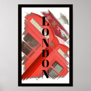 Poster Londres Angleterre Retro Red Phone Booth