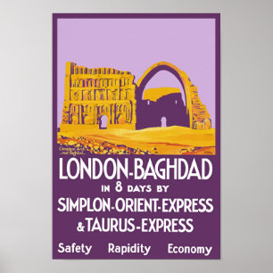 Poster Londres - Express d'Orient de Bagdad