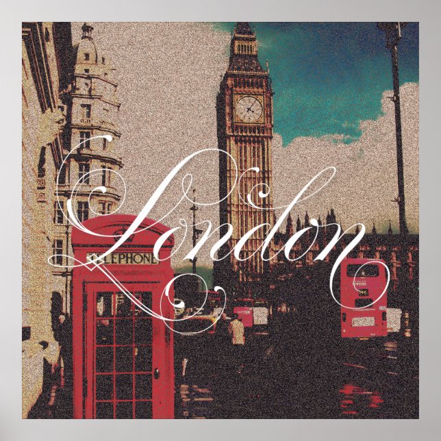 Poster Londres photo Vintage (Devant)