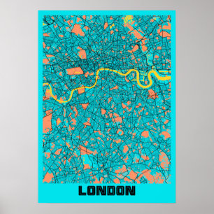Poster Londres - Royaume-Uni Gloria City Carte