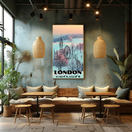 Poster Londres: Skyline Arte de Linea Coordenadas y Foto 