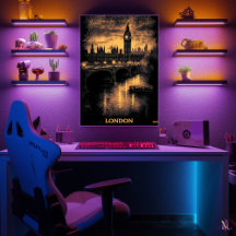 Londres Skyline - Charcoal Monochrome Art - Urban