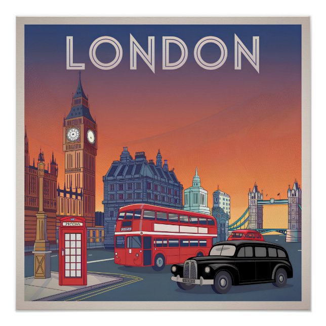 Poster Londres vintage (Devant)
