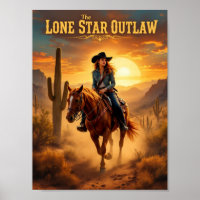Lone Star Outlaw - Western Cowgirl Desert Post
