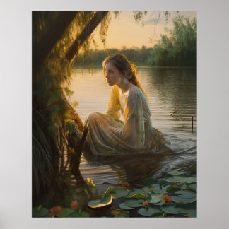 Poster Lonely Girl's Surreal Lake Encounter