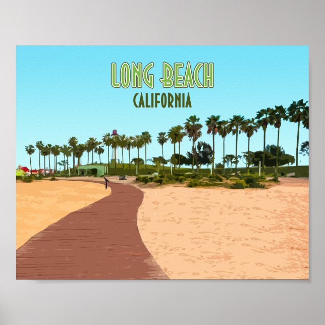 Poster Long Beach California Shoreline Aquatique (Devant)