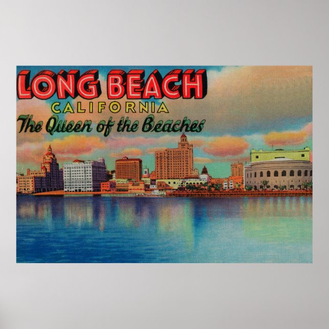 Poster Long Beach, Californie - La Reine des Plages (Devant)