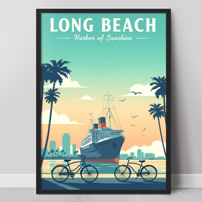 Poster Long Beach Vintage (Créateur téléchargé)