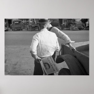 Poster Long défenseur de Huey en Louisiane, les années 19