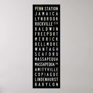 Poster Long Island Rail Road LIRR Babylon Line métro Art