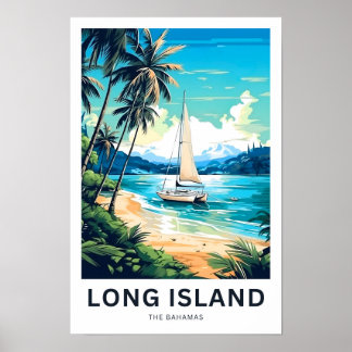 Poster Long Island The Bahamas Travel Print