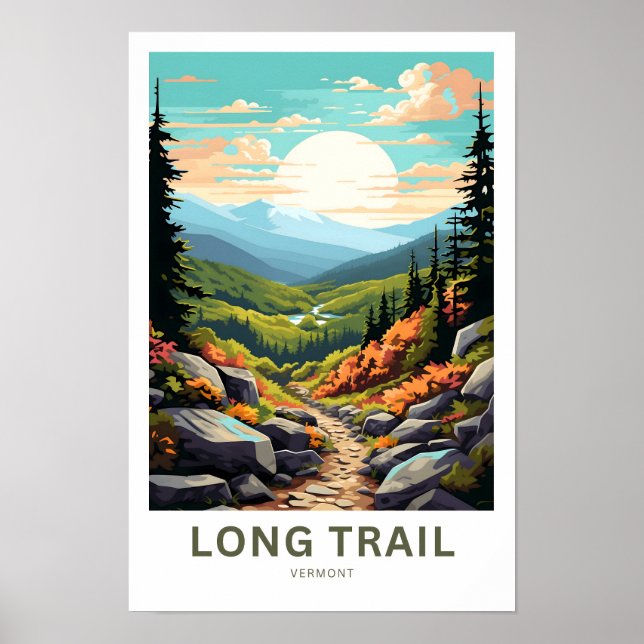Poster Long Trail Vermont Travel Print (Devant)