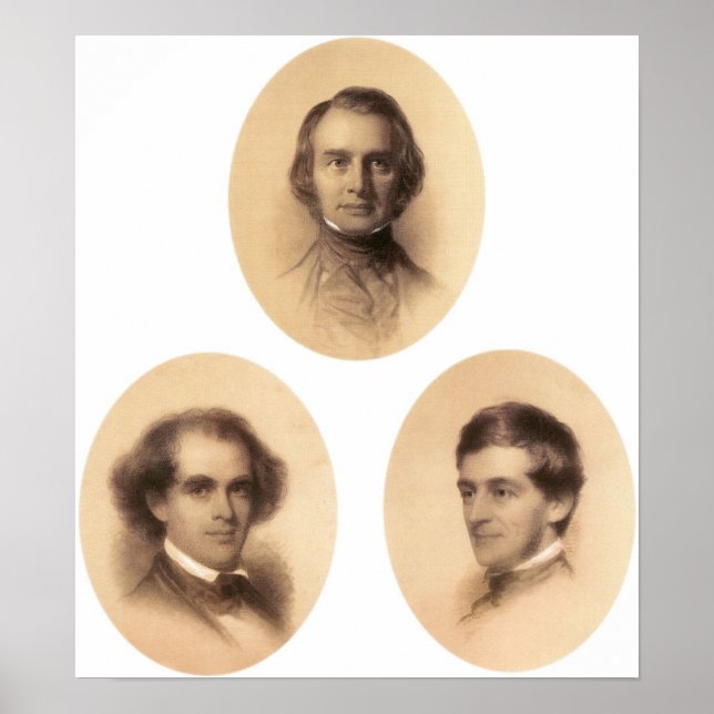 Poster Longfellow, Hawthorne, Emerson (Devant)