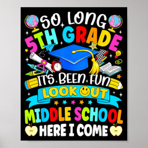 Poster Longue 5e année a été amusant attention école inte