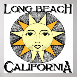 Poster Longue plage Californie