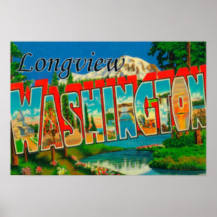 Poster Longview, Washington - grandes scènes de lettre