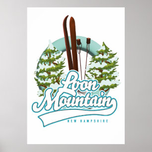 Poster Loon Mountain New Hampshire ski logo