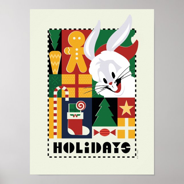Poster LOONEY TUNES™ BUGS BUNNY™ Holidays Badge (Devant)