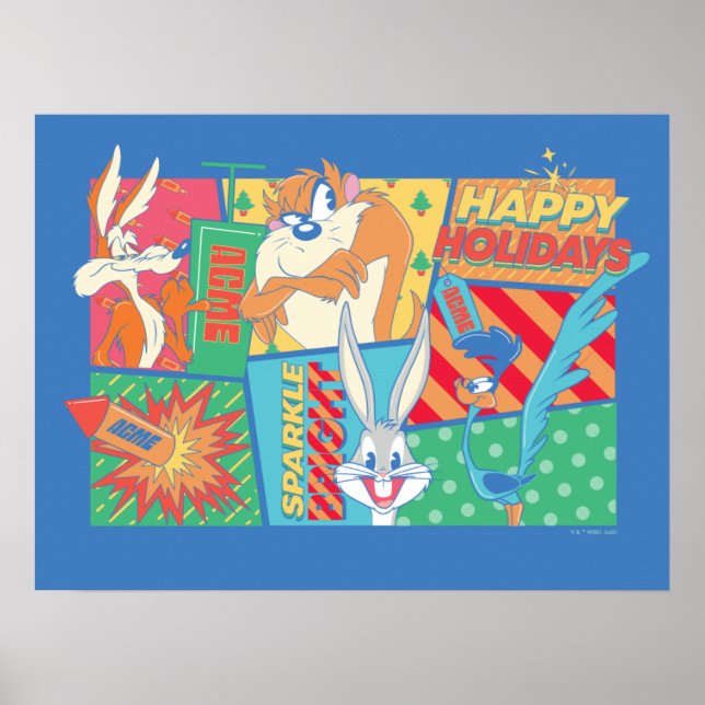 Poster LOONEY TUNES™ | Joyeux Motif de vacances (Devant)