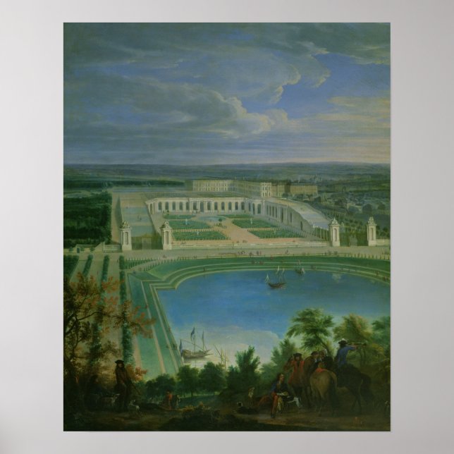 Poster L'Orangerie et le Château de Versailles, 1696 (Devant)