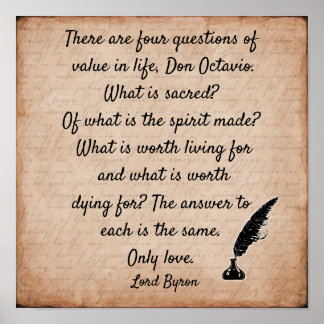 Poster Lord Byron citation **12 x12 Art print