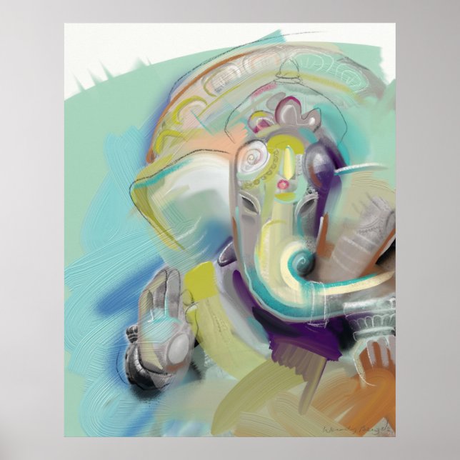 Poster Lord Ganesh Elephant Buddha (Devant)
