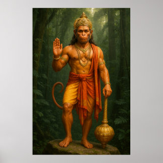 Poster Lord Hanuman | Le puissant dévot et protecteur