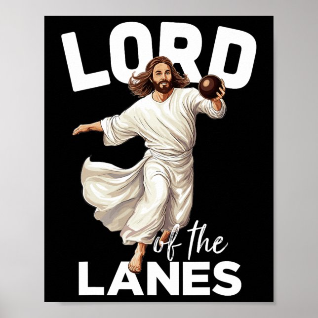 Poster Lord Lanes Funny Christian Christ Gutter Bowling L (Devant)