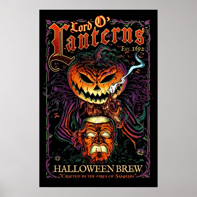 Poster Lord O’Lanterns - Halloween Brew Étiquette (Devant)