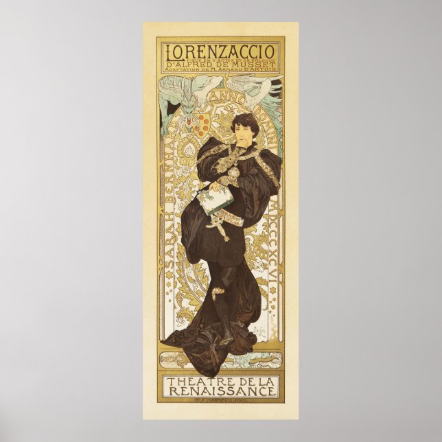 Poster Lorenzaccio par Alphonse Mucha (Devant)