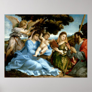 Poster Lorenzo Lotto Madonna et l'enfant avec les saints