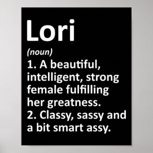 Poster Lori Définition Nom Personnalisé Drôle de Noël