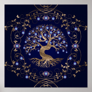 Poster L'ornement des yeux de l'arbre de vie