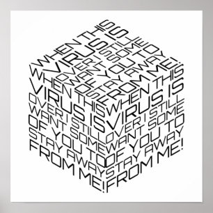 Poster Lorsque ce virus sera terminé Cube de texte noir