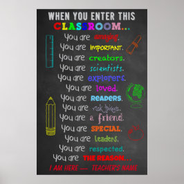 Poster Lorsque Vous Entrez Ce Règlement De Classe Cadeau 