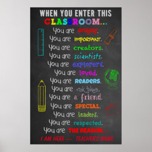 Poster Lorsque Vous Entrez Ce Règlement De Classe Cadeau