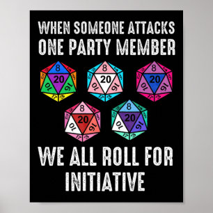 Poster Lorsqu'Une Personne Attaque Un Membre D20 Dice Lgb
