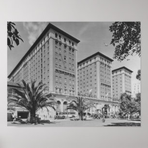 Poster Los Angeles, CA Vue de Biltmore Hotel et Stree