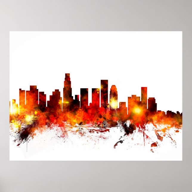 Poster Los Angeles California Skyline (Devant)