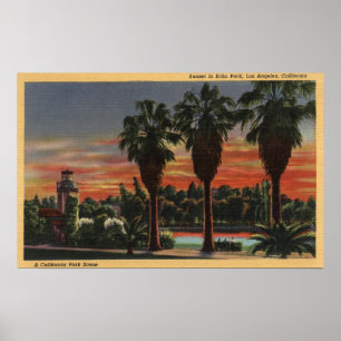 Poster Los Angeles, CaliforniaSunset à Echo Park
