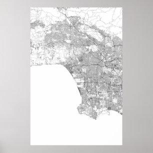 Poster Los Angeles, Californie (noir sur blanc, vierge)