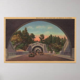 Poster Los Angeles, CATunnel Vue du parc Elysian