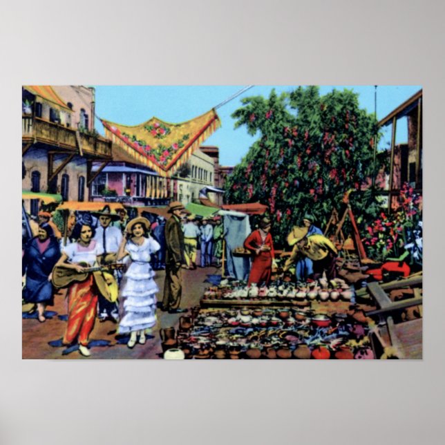 Poster Los Angeles Olvera Street (Devant)