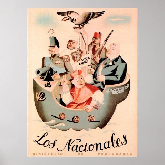 Poster LOS NACIONALES Espagne Guerre civile Propagande du (Devant)