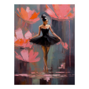 Poster Lotus Flower Ballerina Wall Art
