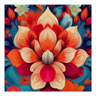 Poster Lotus Flower - Gras Floral Design
